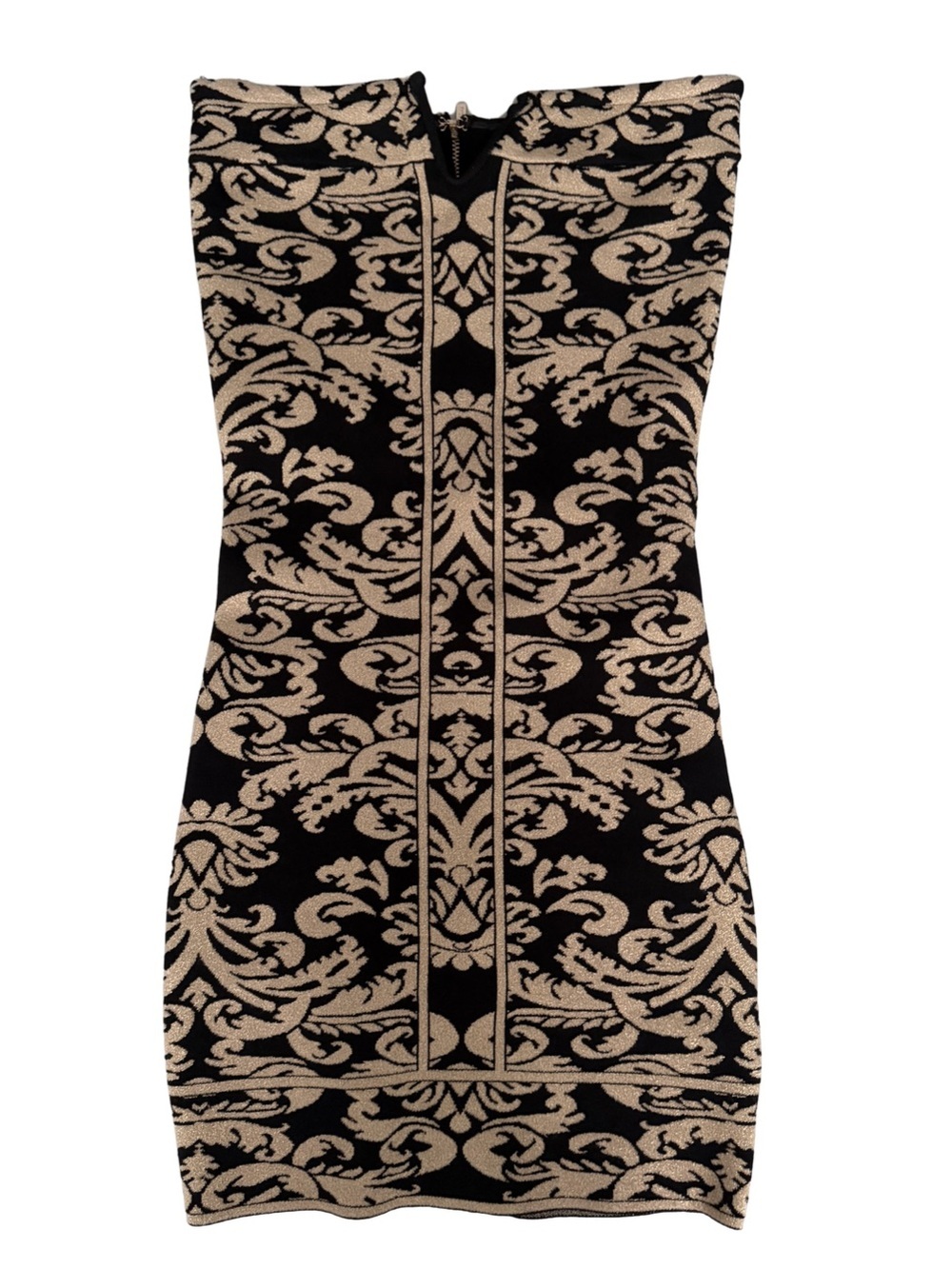 Guess by Marciano - Strapless Black & Beige Patterned Bodycon Dress